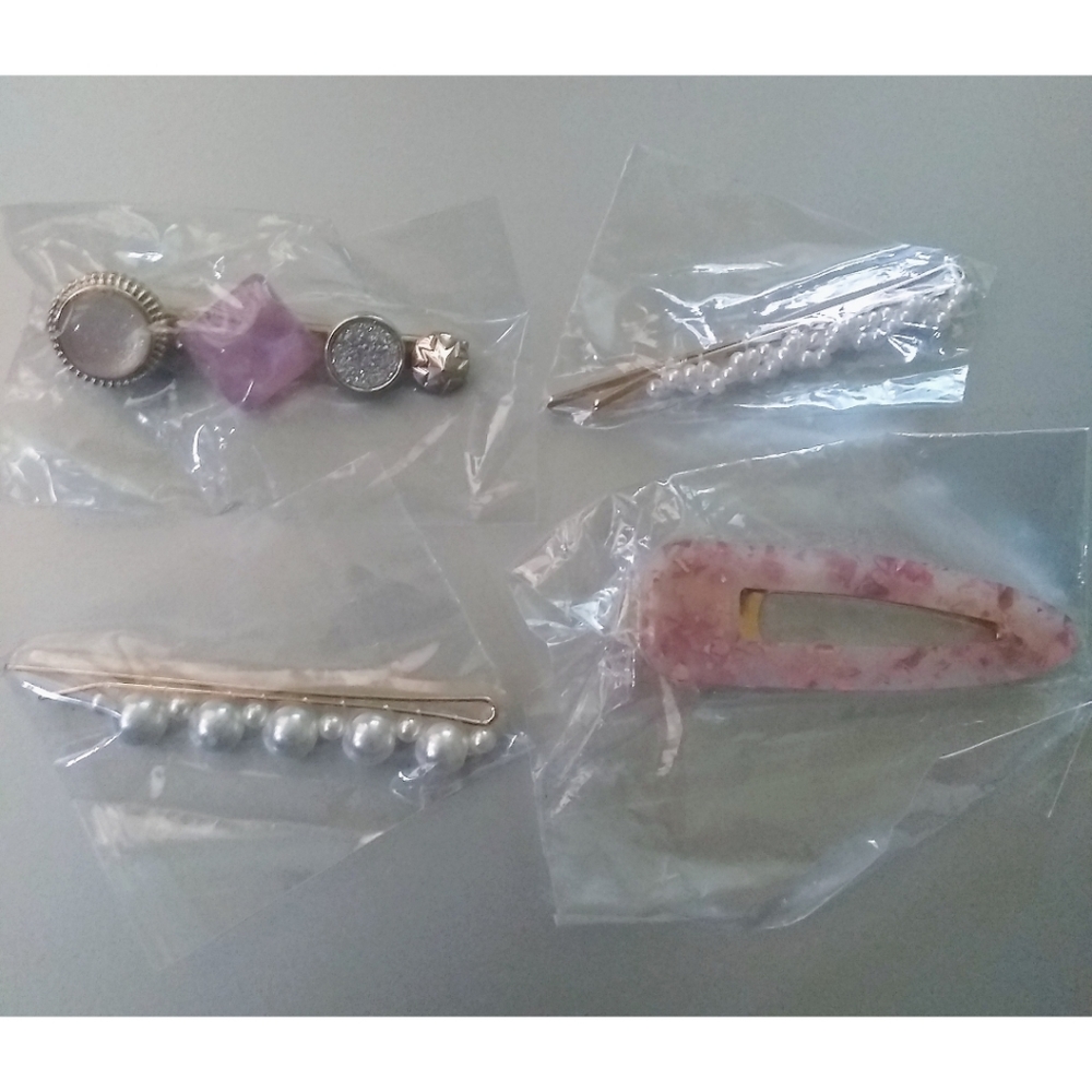 Trendy Pearl and Pastel Hair Clip Set
